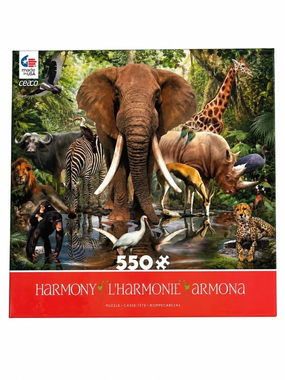 Jigsaw Puzzle 550 Pc HARMONY Wildlife at Watering Hole * BRAND NEW *